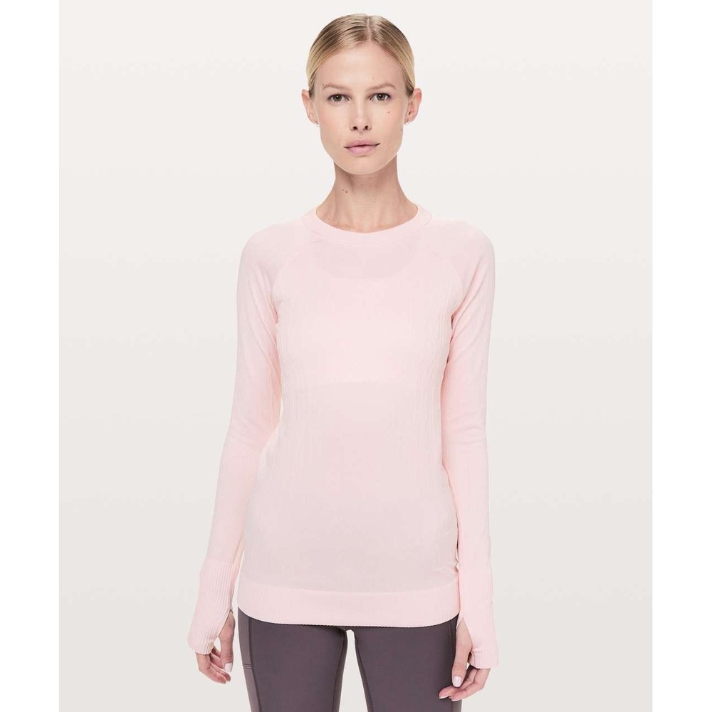 Lululemon Rest Less Pullover in Blissful Pink Size 10 Athleisure Seamless Active